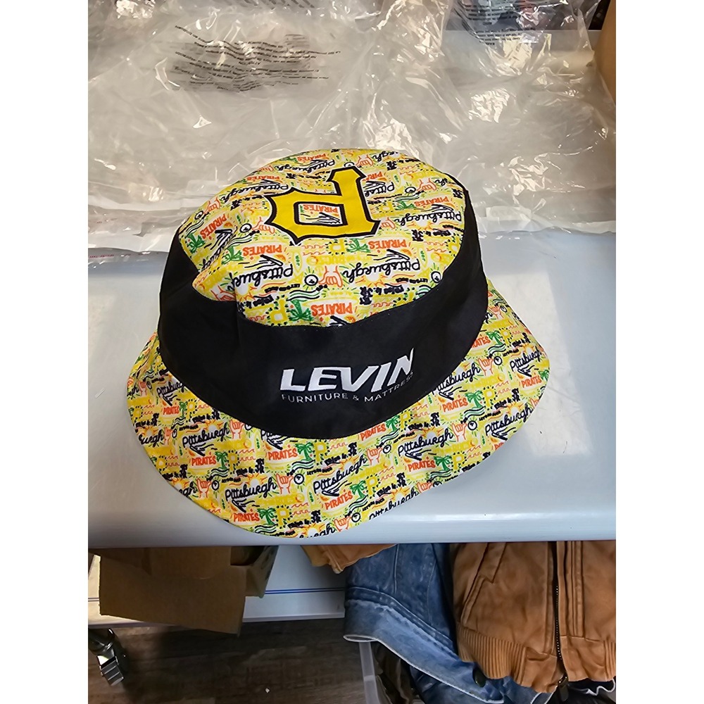 Pittsburgh Pirates Reversible Bucket Hat Levin Furniture MLB Baseball Hat